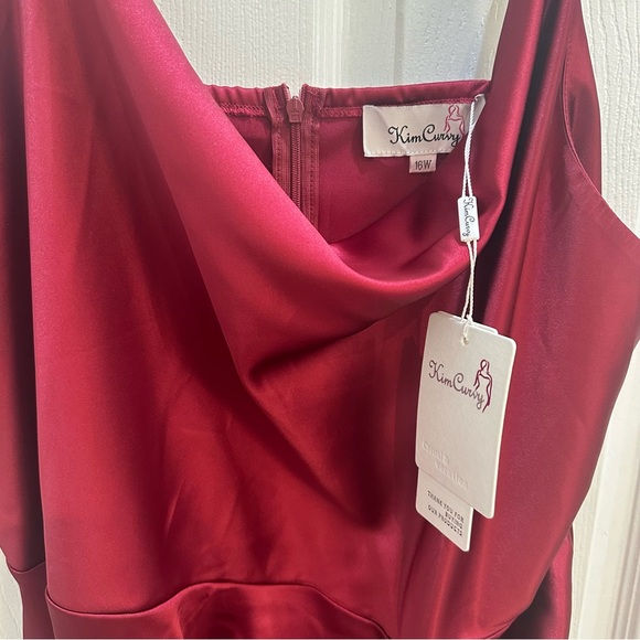NWT- Kim Curvy midi size 16 satin dress - Picture 4 of 8